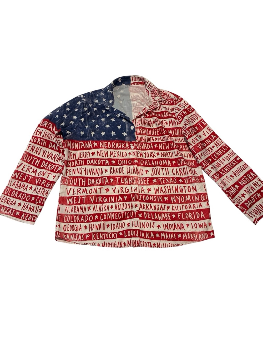 USA American Flag Womens Long Sleeve Size M. NWOT